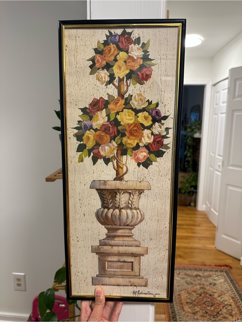 Framed Floral Topiary Wall Art - Multicolor